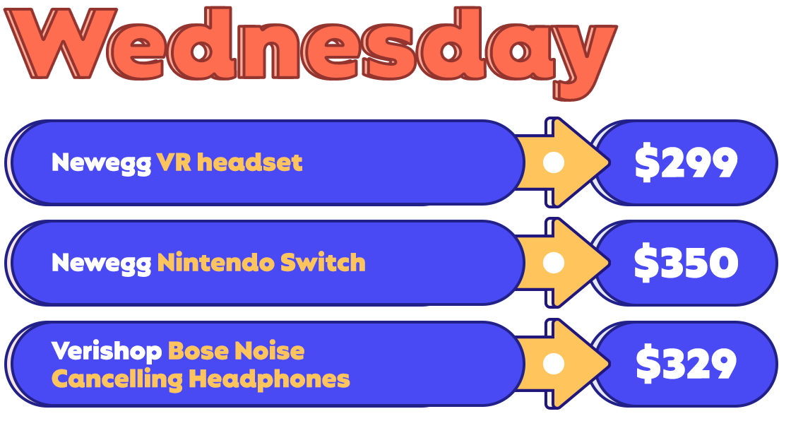 Illustration of Wednesday promos