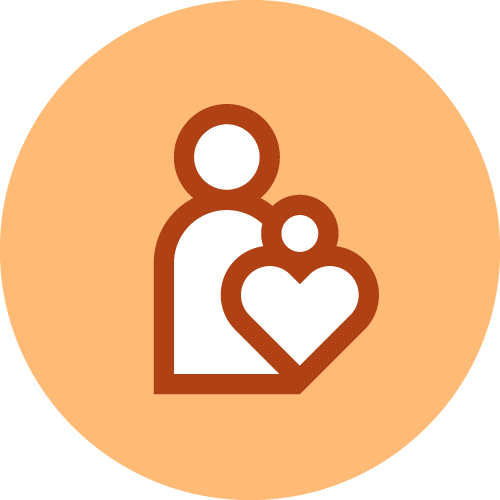 Parents at Affirm employee resource group logo with parent and child icon in orange