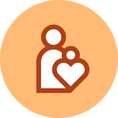 Parents at Affirm employee resource group logo with parent and child icon in orange