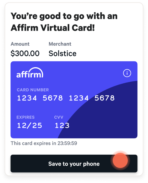 how does affirm virtual card work?