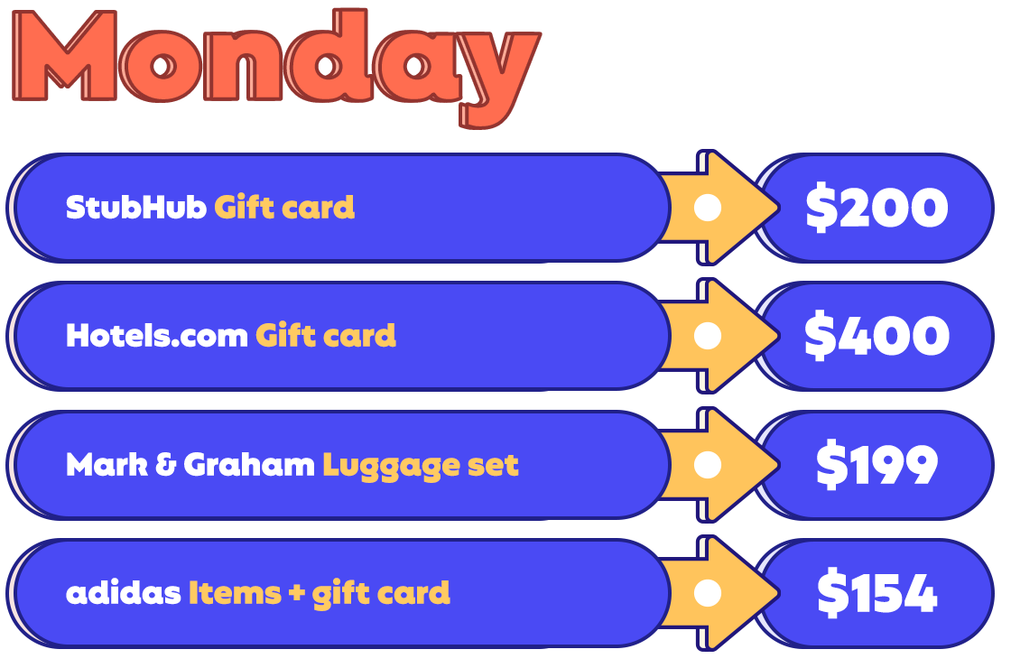 Illustration of Monday promo giveaways