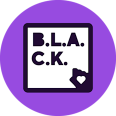 B.L.A.C.K. at Affirm employee resource group logo with purple background and building icon