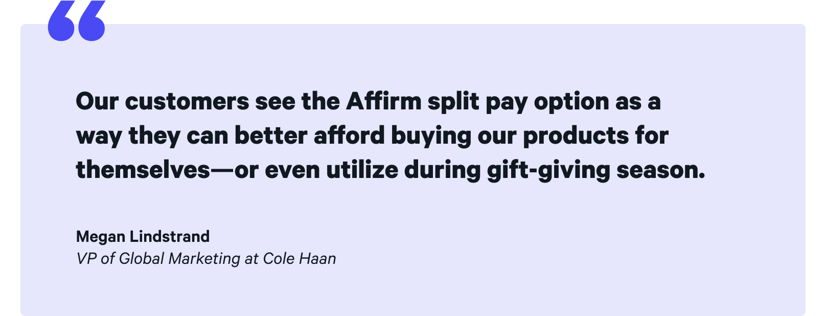 Cole Haan case study quote