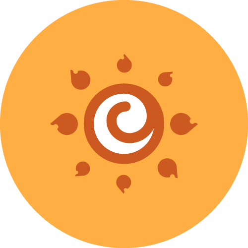 Amigxs at Affirm employee resource group logo featuring a sun icon in orange