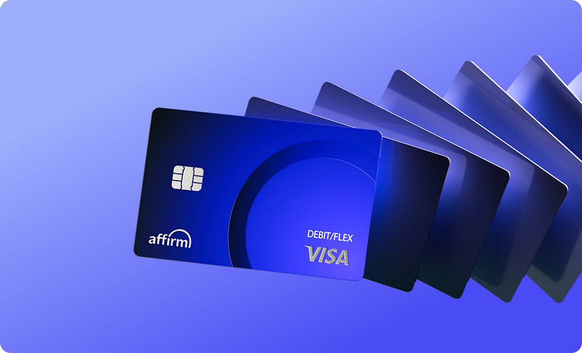 Affirm cards on a blue background