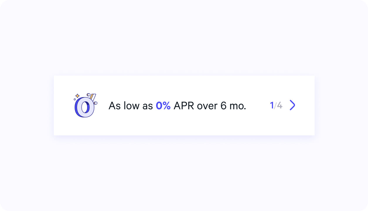 Browser showing online shopping experience with Affirm extension displaying 0% APR financing options