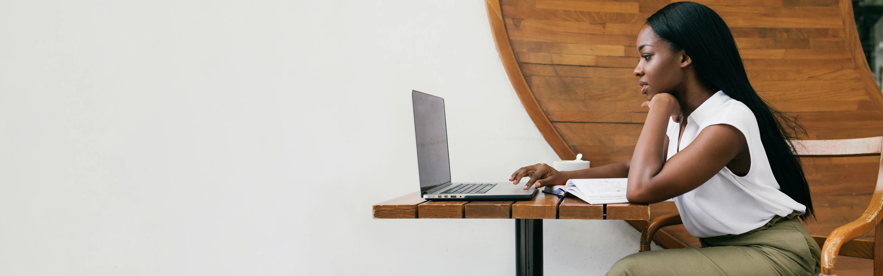 black woman at laptop