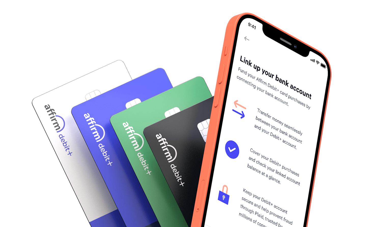 A phone and three debit cards