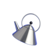 Modern stainless steel kettle with circular handle