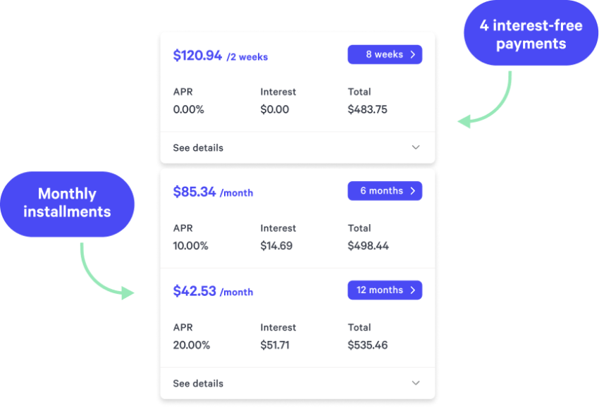 Purchase amounts with adaptive checkout