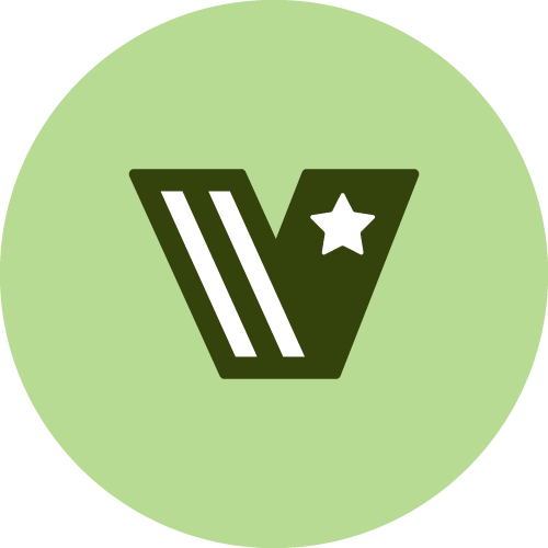 Veterans at Affirm employee resource group logo with shield icon in green