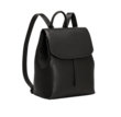 Black leather flap backpack
