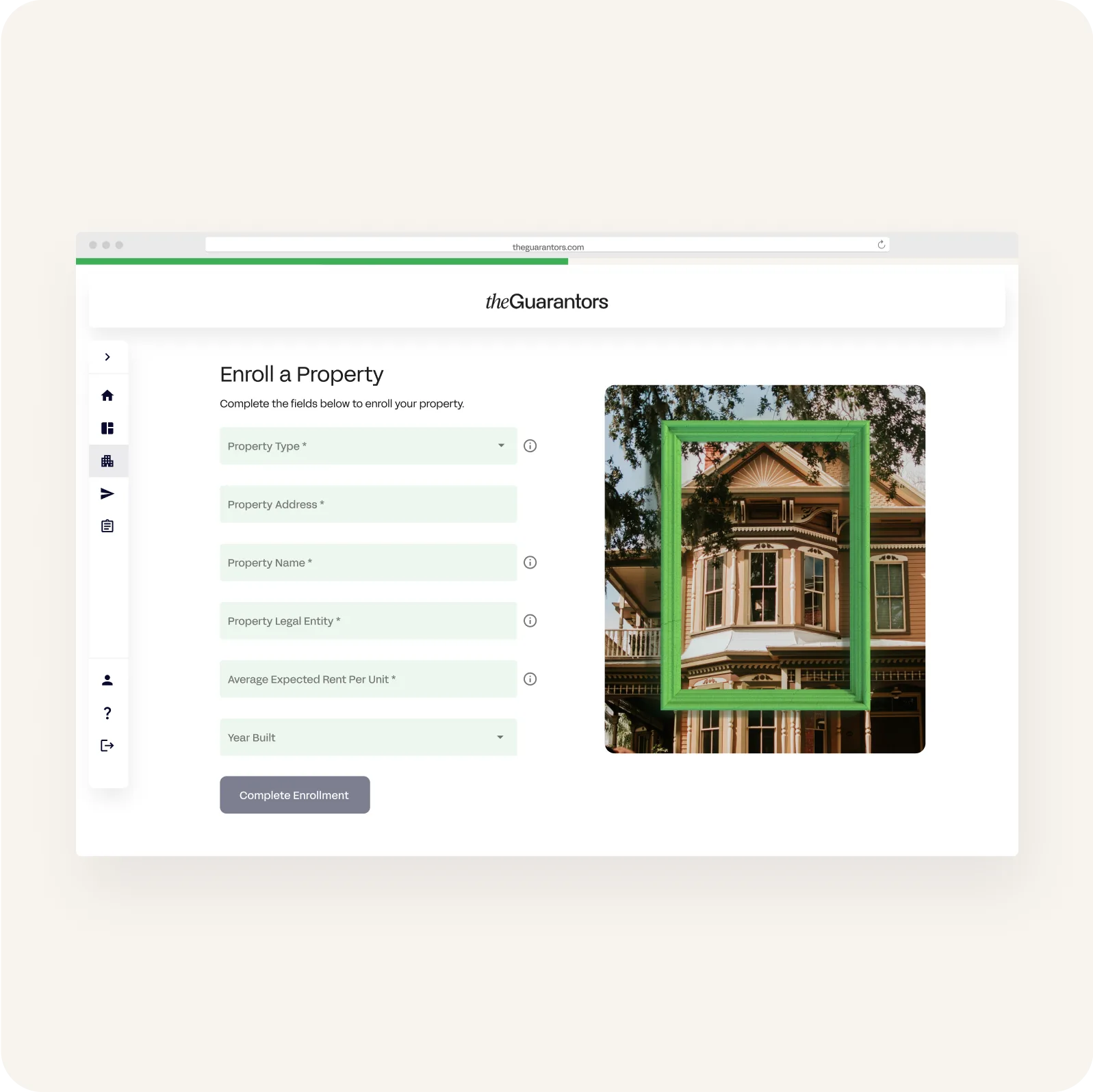 Enroll property Page