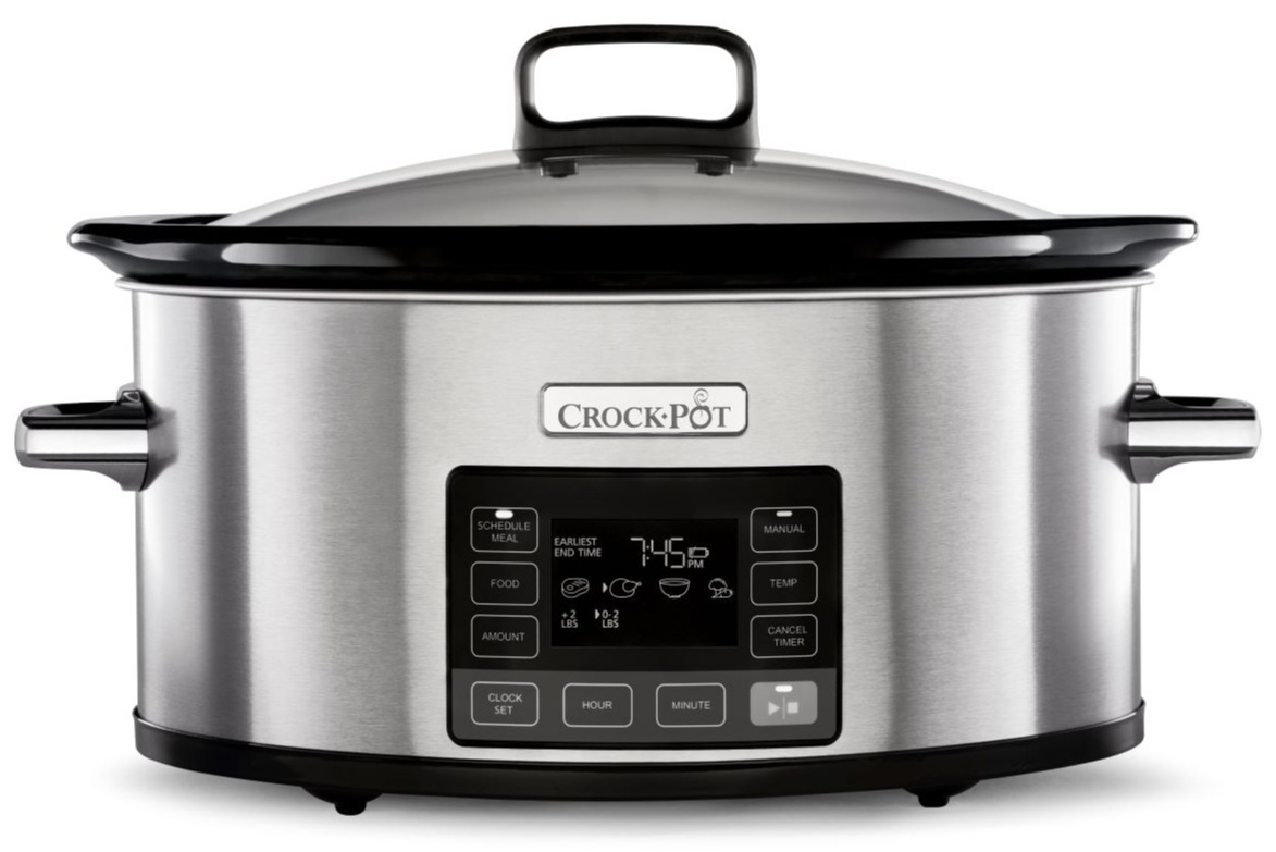 Crock-Pot 3.5-Quart Casserole Crock Manual Slow Cooker Black and White 