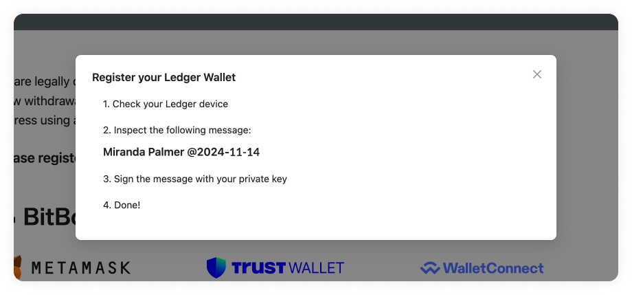 ledger-cusotmer instructions