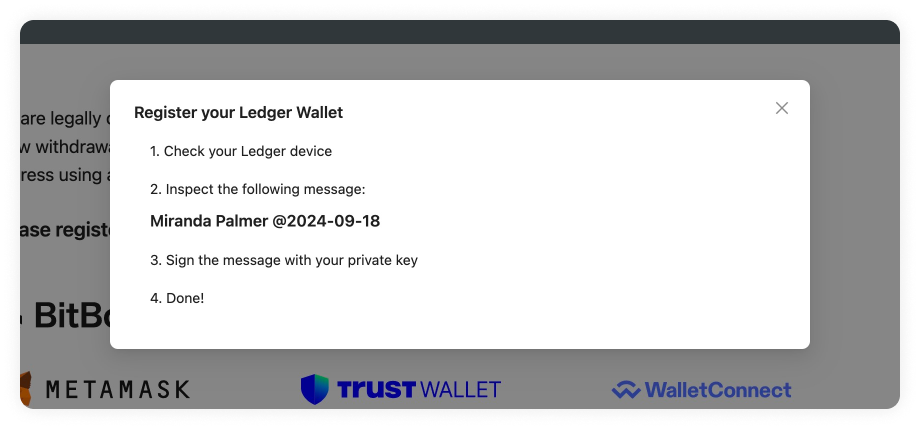 ledger-cusotmer instructions