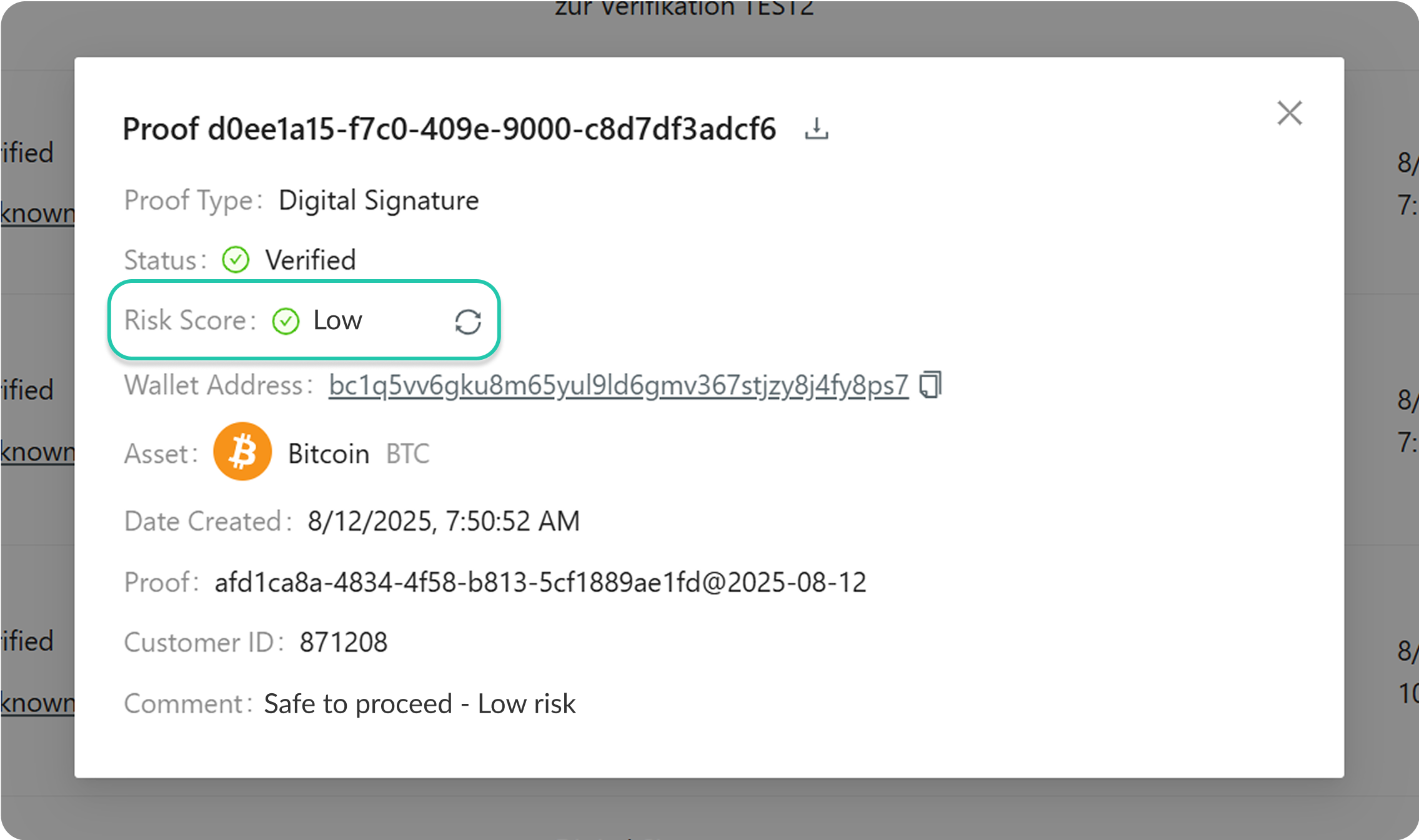 Low Risk Score