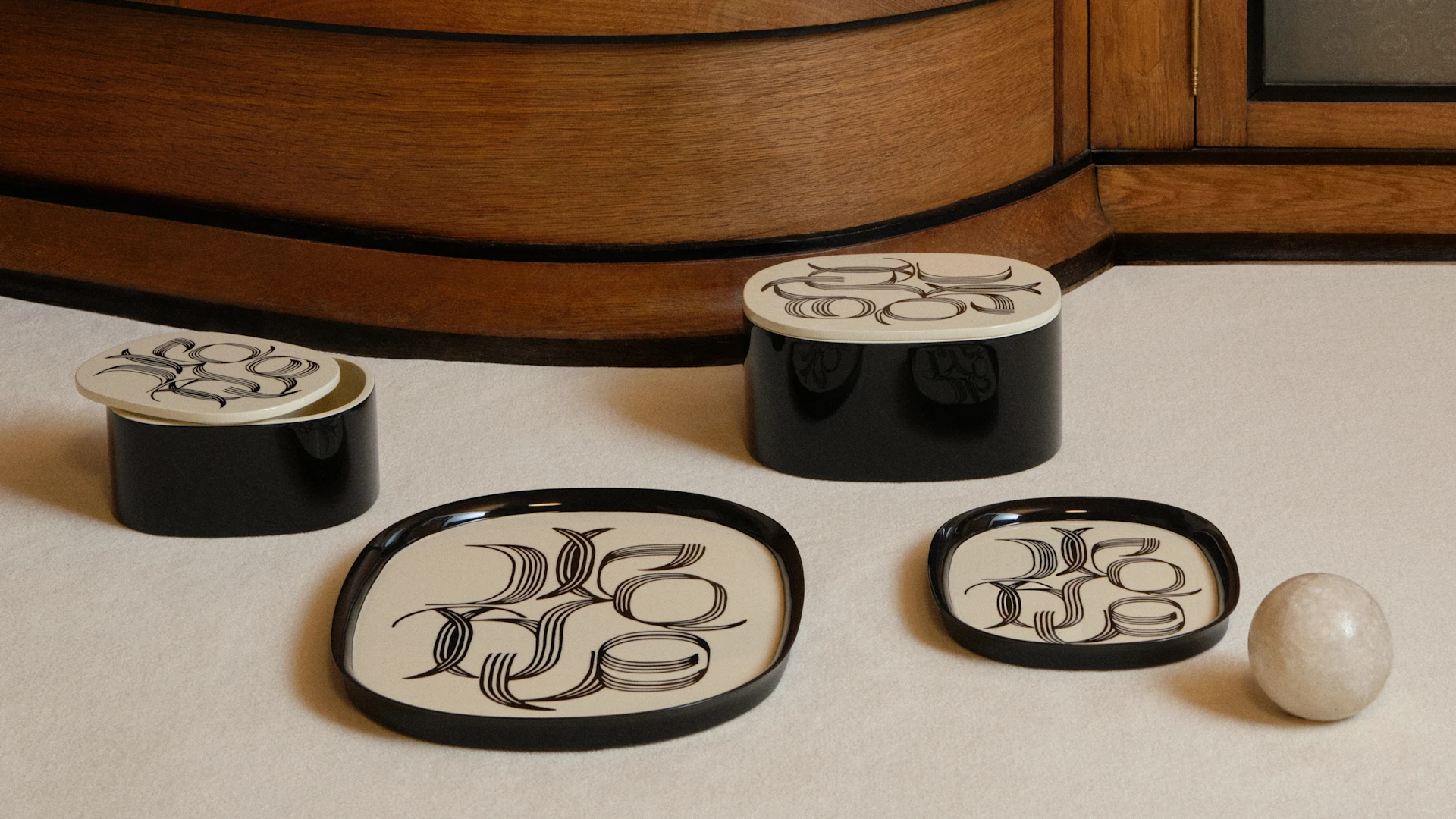 Lacquered Wood Décor Pieces