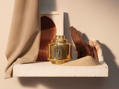 Gold Pyramide candle holder