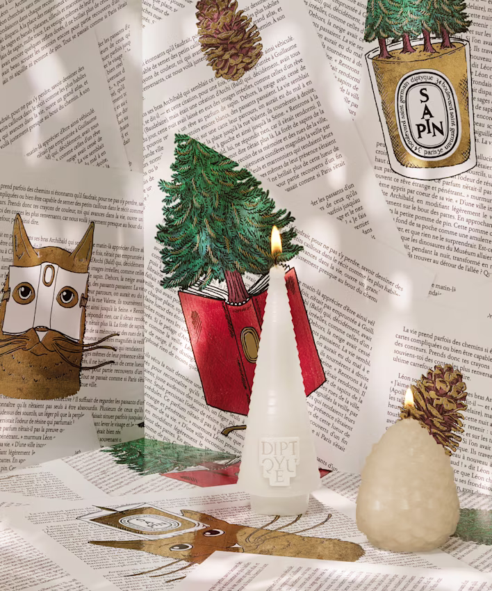 一對精緻的節日蠟製精品