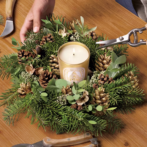 Learn how to make a pine cone wreath
