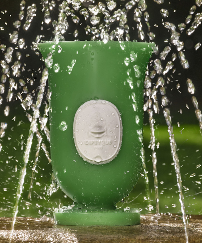 The Médicis Vase, in the deep green of a warm pine grove