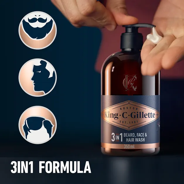Image 6 King C Gillette Beard Wash 350ml
