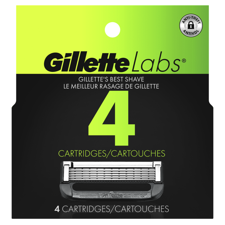Recharge Lames Gillette Labs - 4 Cartouches - Compatible Rasoir Chauffant - Neuf Sous Blister
