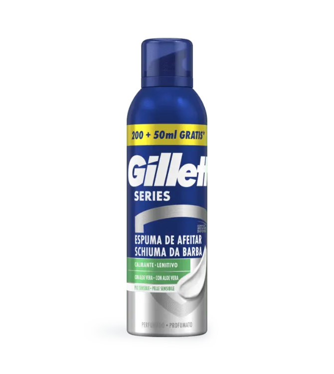Gillette Series Espuma De Barbear Suave Com Aloé Vera
 no cartão do produto exibido no artigo