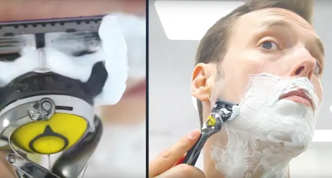Raditi con un rasoio avanzato con più lame