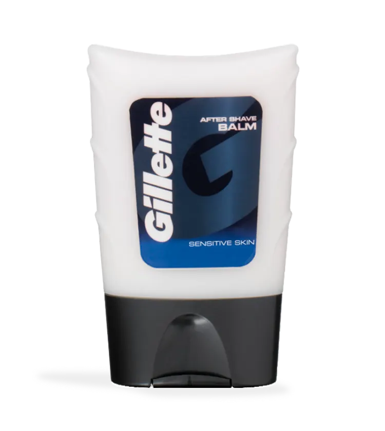 Aftershave Gillette Classic Com Bálsamo Para Pele Sensível no cartão do produto exibido no artigo
