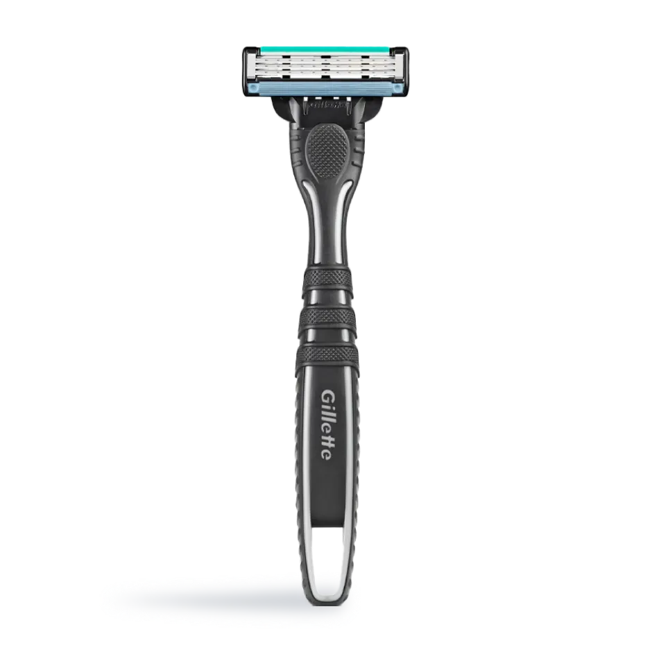Gillette Mach3 Sensitive Men's Disposable Razor with pivoting head and Lubrastrip for comfortable shaving.