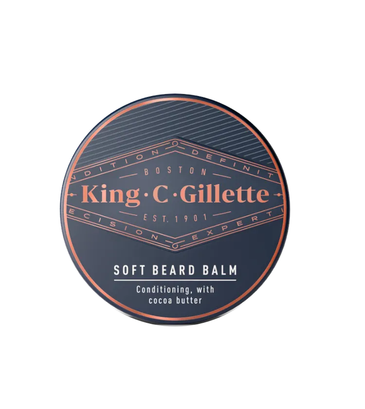 Bálsamo Suave Para Barba King C. Gillette no cartão do produto exibido no artigo