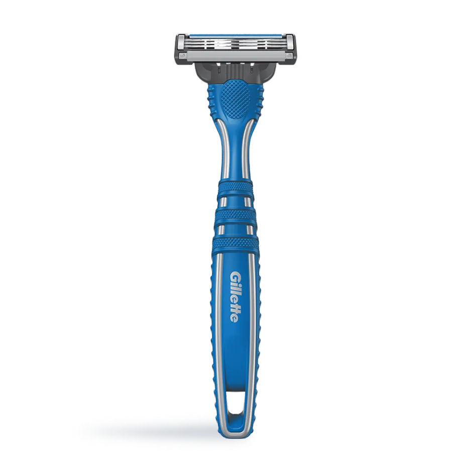 Gillette Mach3 Smooth Men's Disposable Razor with 3 blades, Lubrastrip, and ergonomic handle.