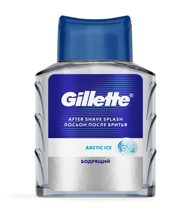 Gillette Aftershave Splash Artic Ice 100ml
 no cartão do produto exibido no artigo