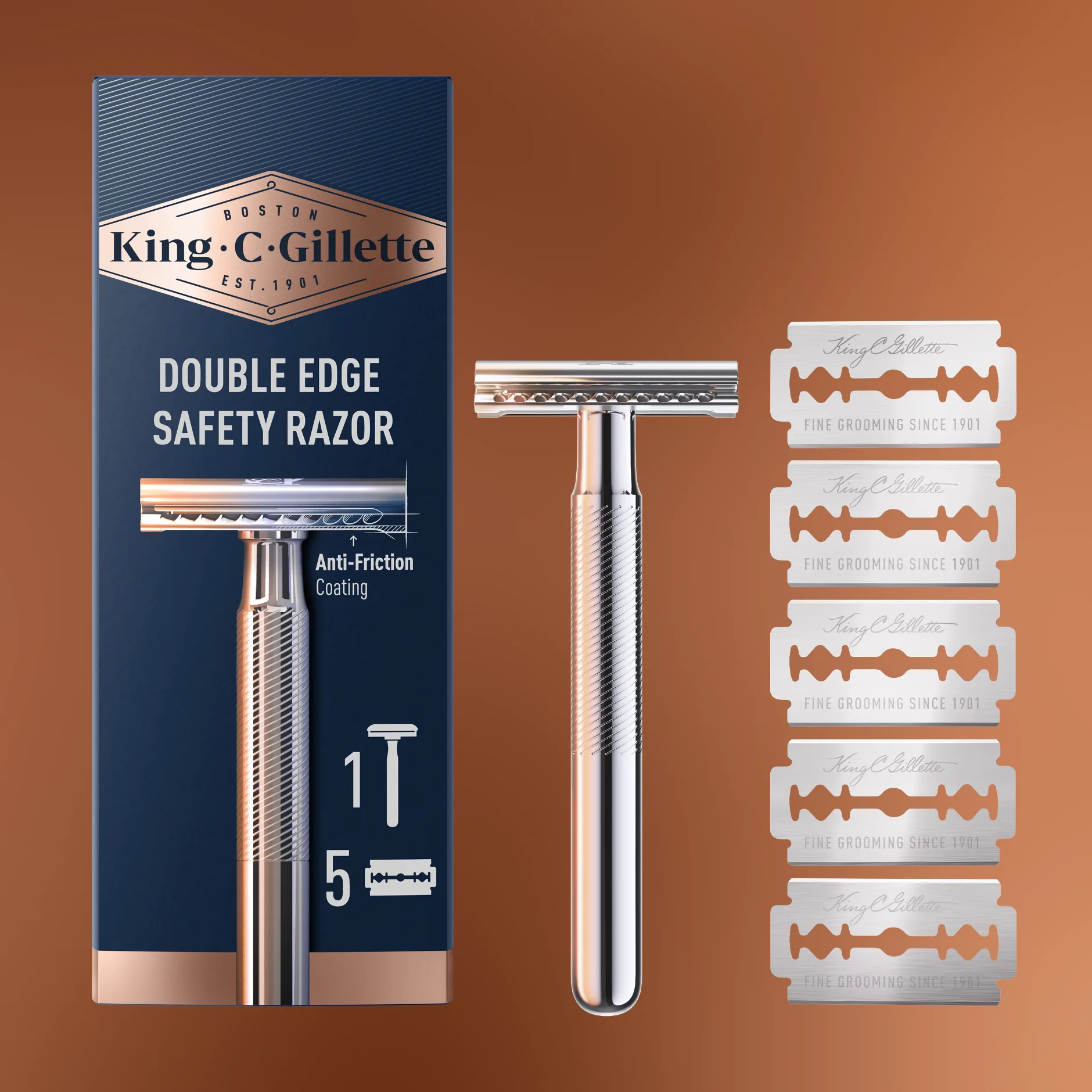 Double Edge Safety Razor +5ct 