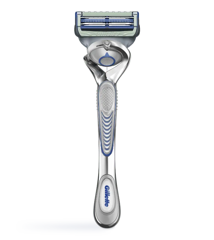 Rasoio Gillette Skinguard Flexball Aloe su sfondo bianco
