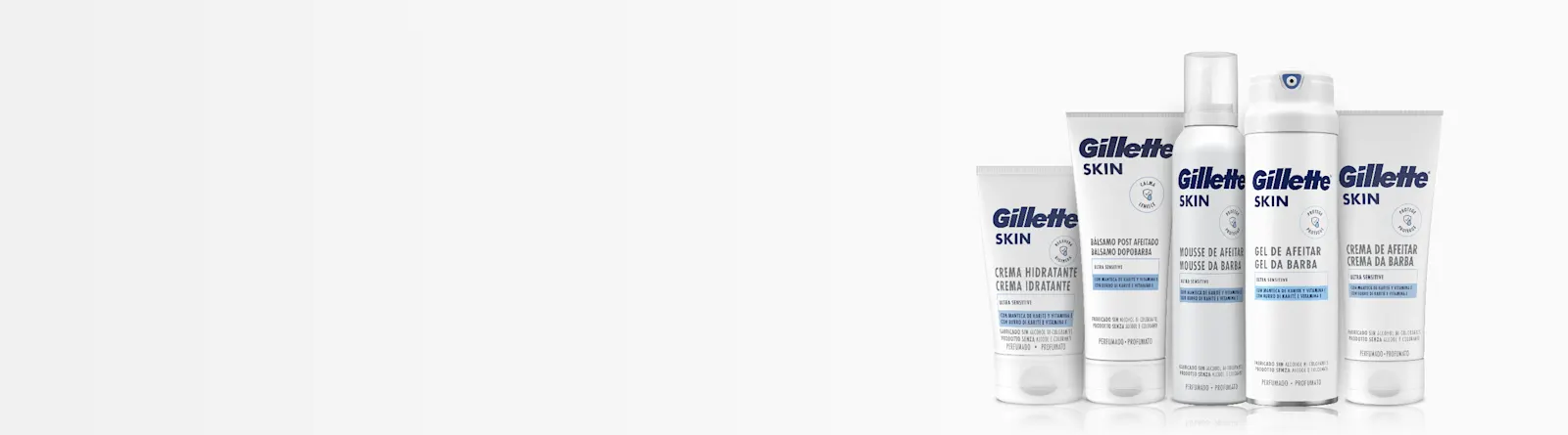 Produtos de barbear Gillette SKIN para pele sensível