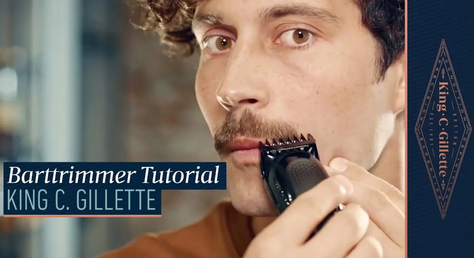 Anleitung zum Trimmen und Stylen des Schnurrbarts mit dem King C. Gillette Bartschneider