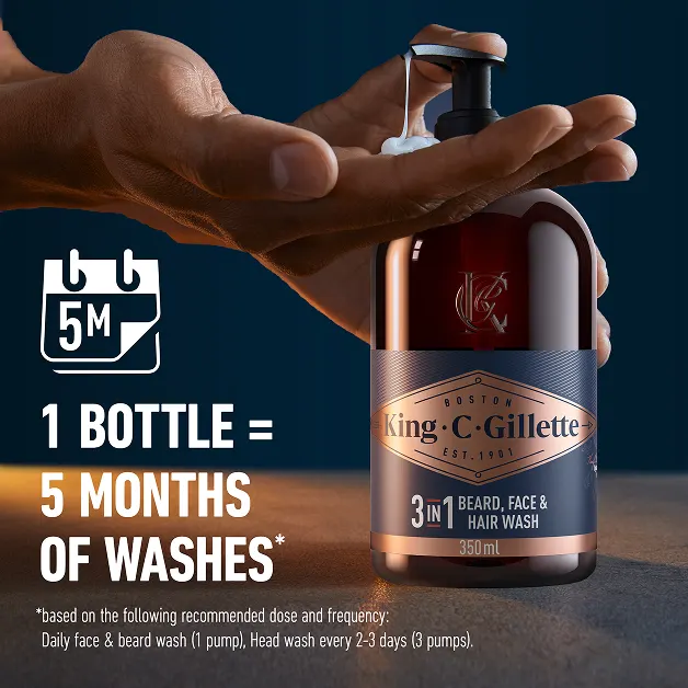 Image 3 King C Gillette Beard Wash 350ml