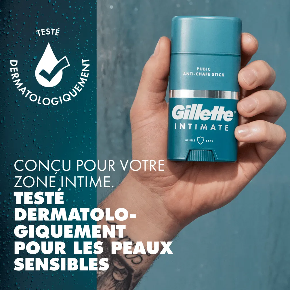 Gillette INTIMATE Anti-Frotting Stick, conçu pour la zone intime des hommes