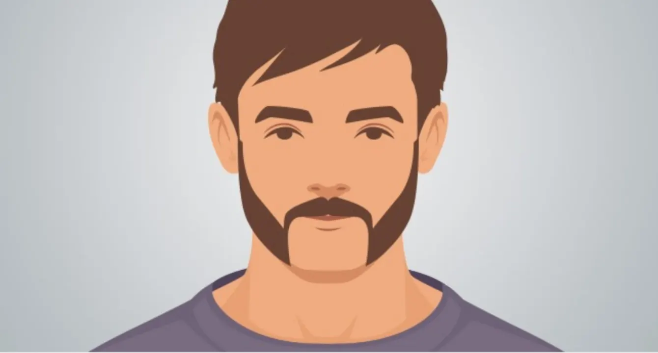 Illustration of Mutton Chops beard style for long faces