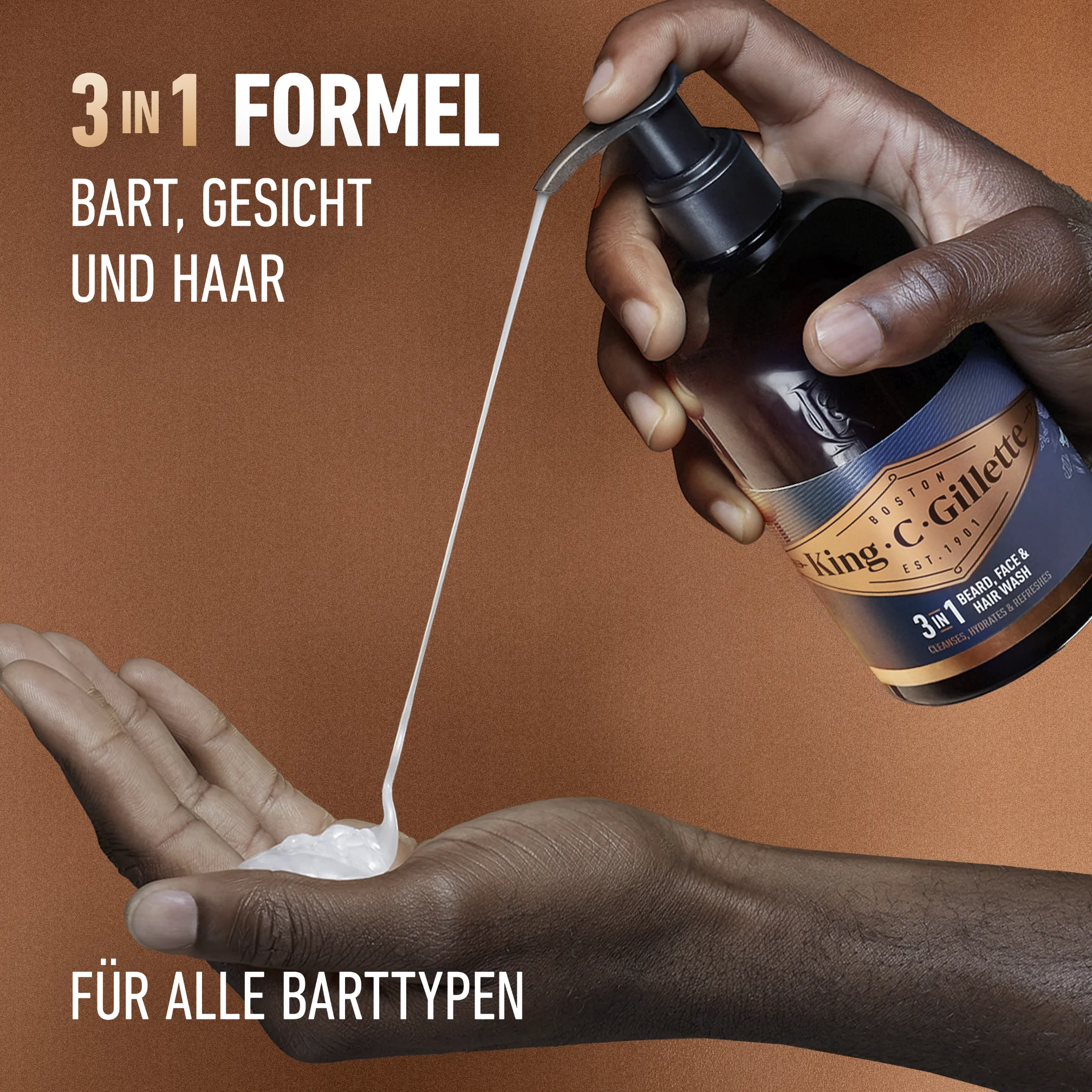King C. Gillette 3-in-1 Bart-, Haar- und Gesichtsreiniger