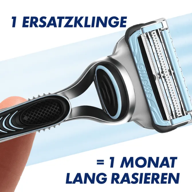 1 Ersatzklinge = 1 Monat Rasur