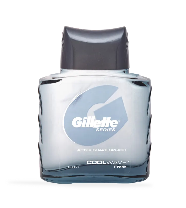 Aftershave Gillette Series Com Loção Cool Wave no cartão do produto exibido no artigo