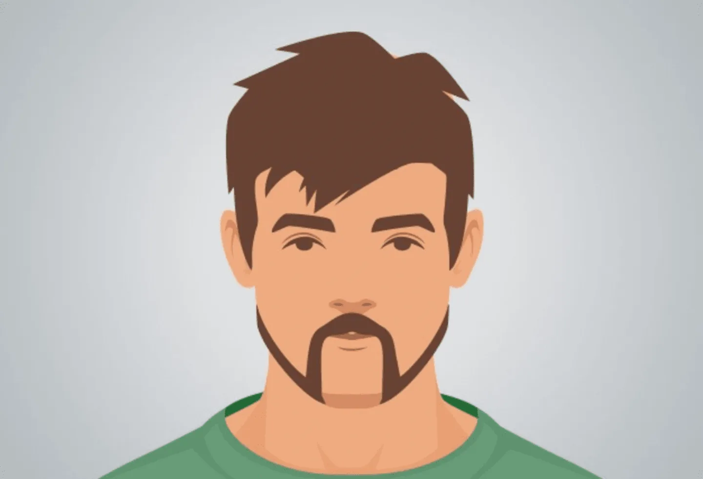 Illustration showing Gunslinger Beard and Mustache