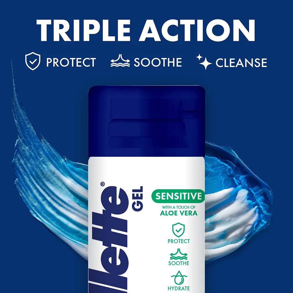 Gillette Sensitive Skin Soothing Aloe Vera Shave Gel 195g