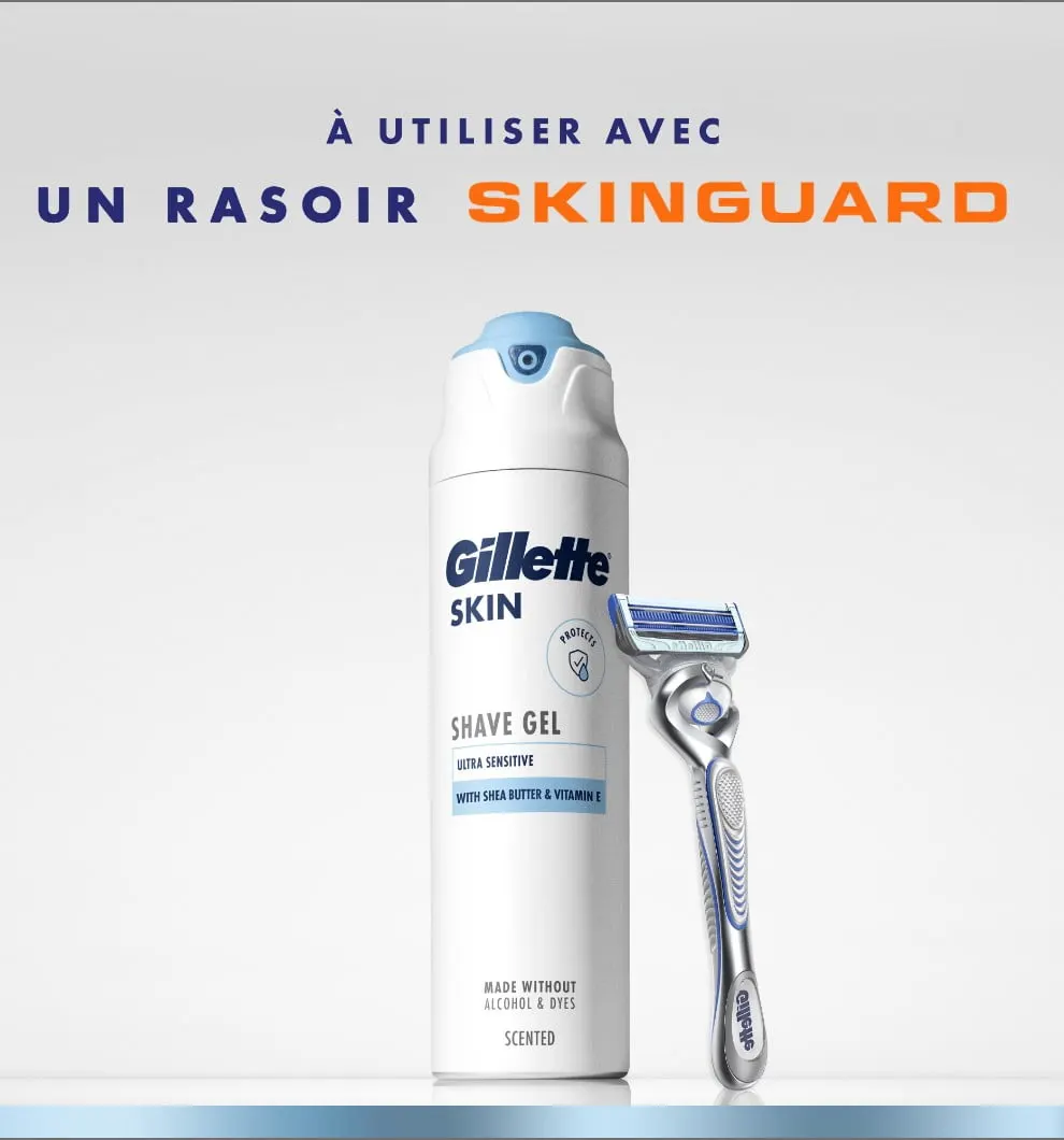 Gillette Peau ultra sensible gel à raser pour une peau d'apparence saine