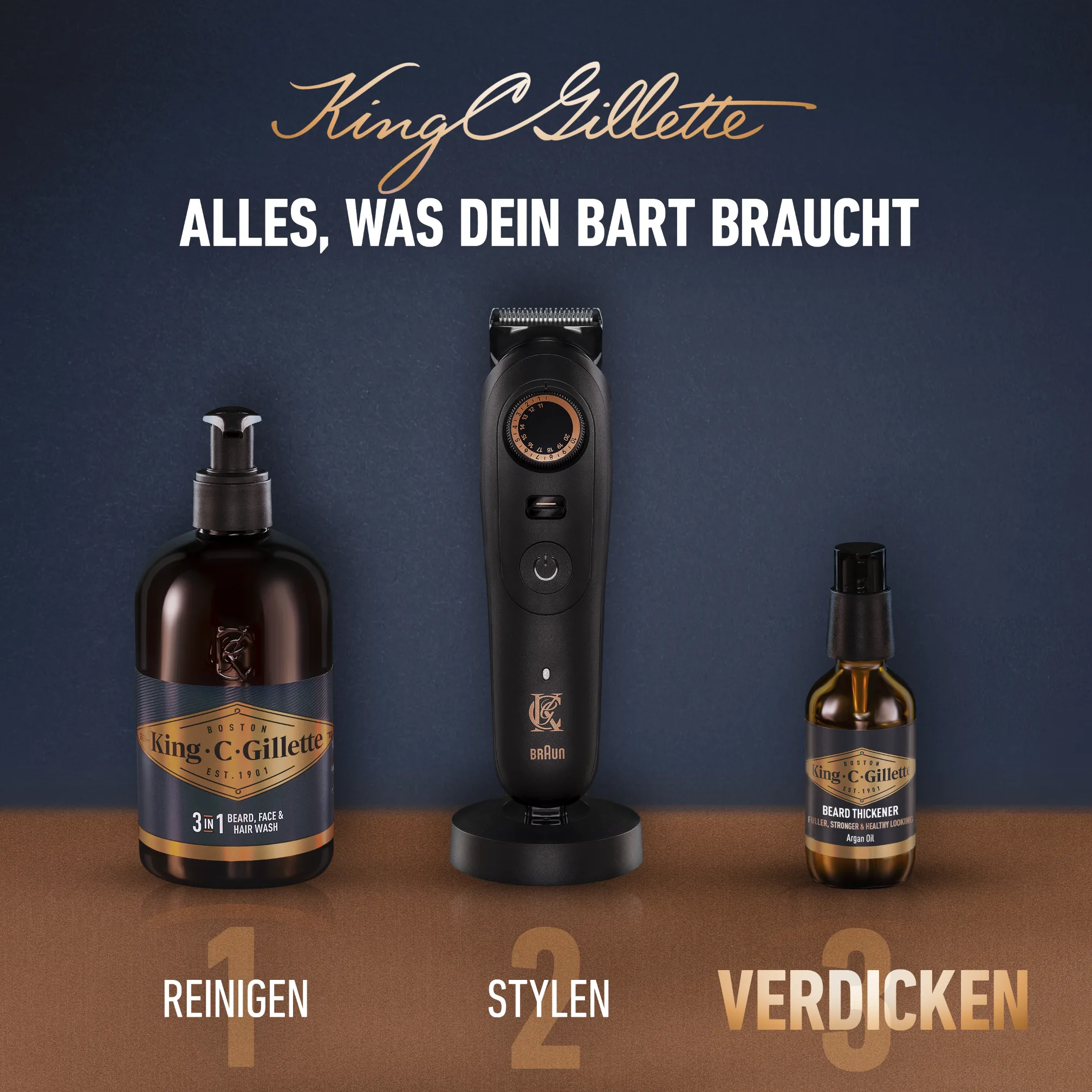 King C. Gillette Bartvolumen-Serum