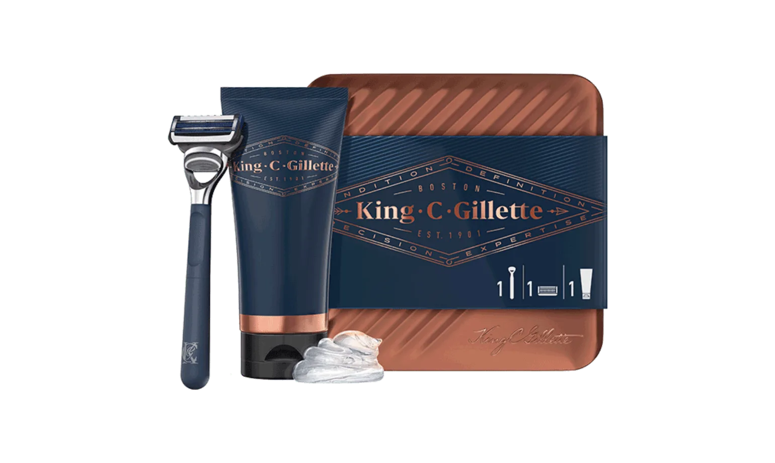 Ensemble rasoir et gel pour le cou King C. Gillette